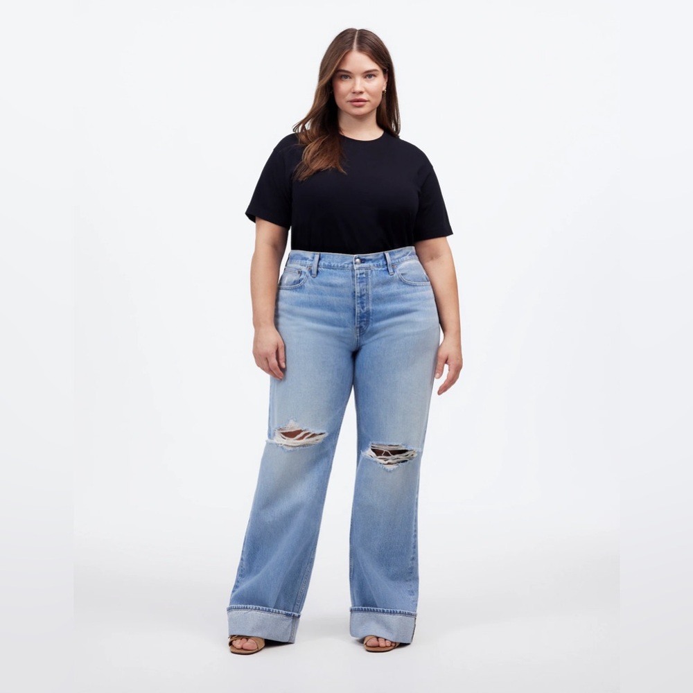NWOT Madewell Plus Low-Slung Baggy Jeans - 18W Blue Hallstead Wash